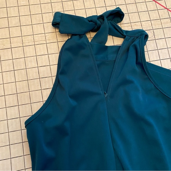 Halter top jumpsuit, hunter green, size S - Picture 2 of 5